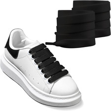 2 Pairs Shoe Laces for Alexander Mcqueen Sneaker 1/2 1.2cm Flat Thick Jumbo