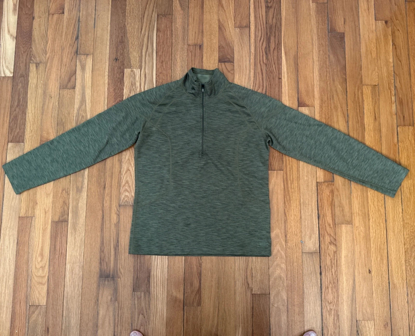 REI Quarter Zip Tech Shirt Men’s Soft Pullover Green MADE IN USA Size M