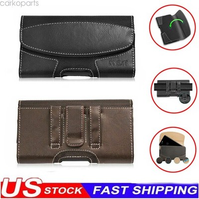 For iPhone 16 15 14 13 12 11 Pro Max Holster Pouc Belt Clip Case Horizontal Bag