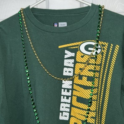 NFL Team Apparel Green Bay Packer Long Sleeve Graphic Print Shirt M Unisex Beads