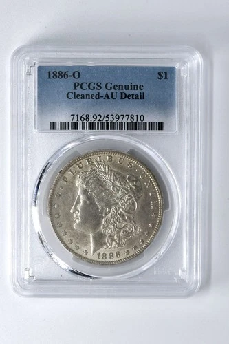 1886-O MORGAN SILVER DOLLAR, PCGS AU DETAILS