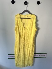 Yellow V Neck Lace Effect Summer Dress, H&M Uk S/10 🍃benefits Charity🍃
