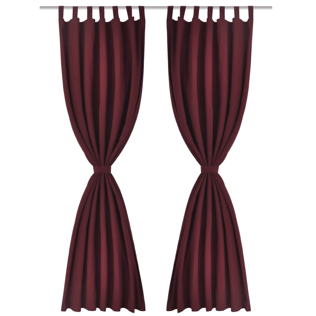 Coppia Tende Bordò 140x175 cm Micro-Raso Facili da Montare