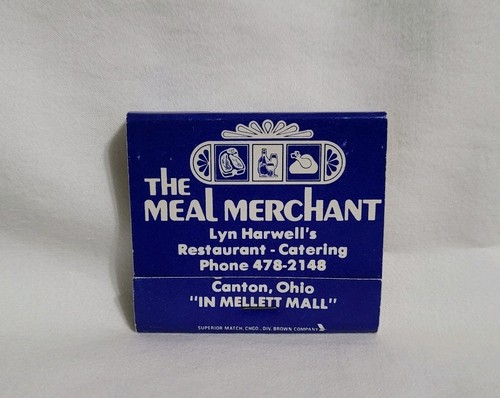 Vintage Matchbook The Meal Merchant Restaurant Canton Ohio Advertising Full