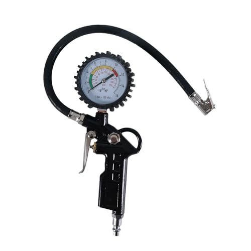 Tire Inflator with Pressure Gauge, 0-220PSI Dial Wheel Air Tire Pressure - Thumbnail 1