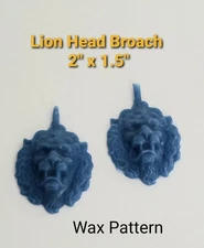2 Lion Head Broaches. Wax Patterns For Lost Wax Casting LH-01