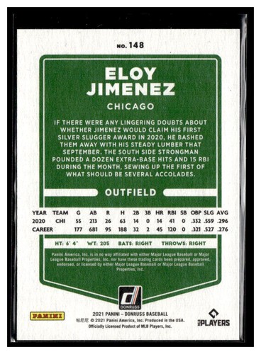 2021 Donruss #148 Eloy Jimenez - Picture 2 of 2