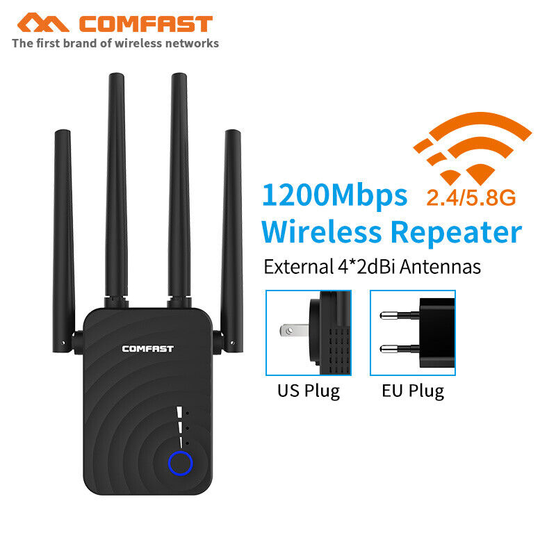 Comfast WR754AC 1200Mbps 2.4/5.Ghz WiFi Wireless Extender Range Booster Repeater