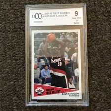 zach randolph 2001 fleer shoebox rookie card #167 graded Nm 9 BCCG