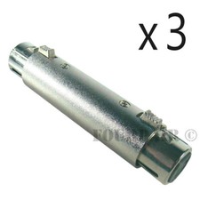 3 Pack - 3Pin XLR Female to Female Coupler Gender Changer Microphone Mic Adapter