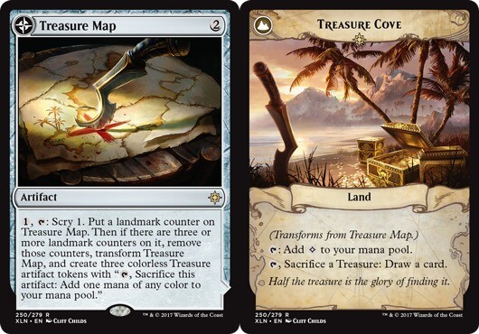 treasure @O30l204♡ 1 x Treasure Map // Treasure Cove - Ixalan - Light Play