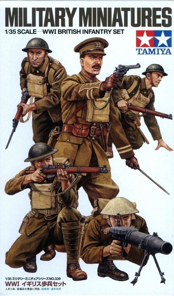 Ww I British Infantry W/Weapons (Set Of 5 Figures) #35339 1/35 Tamiya-image