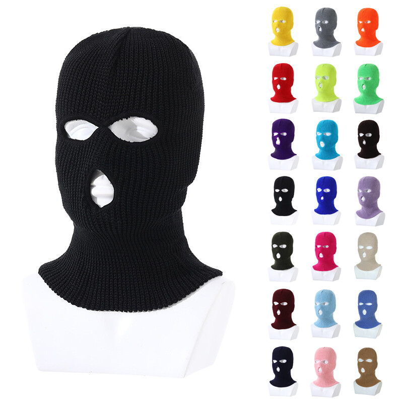 3 Hole Winter Knitted Balaclava Outdoor Sports Full Face Cover Ski