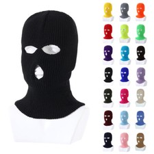 3 Hole Winter Knitted Balaclava Outdoor Sports Full Face Cover Ski Mask Warm Hat