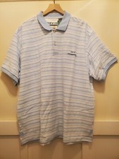 NWT Orvis Men s Striped Signature Polo White/Cloud Blue Short Sleeve Size XXL