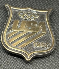 Solid Brass USA Olympics 1980 Moscow RUSSIA Belt Buckle Bergamot Brass Works