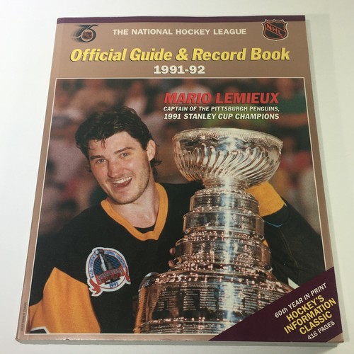 VTG NHL Official Guide & Record Book 1991-1992 / Mario Lemieux / Stanley Cup '91