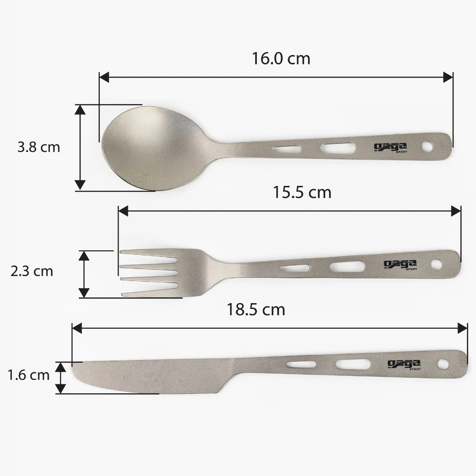 Gagasport Titanium Travel Utensil Set – Reusable Fork, Spoon & Knife with Case - Image 2 of 4