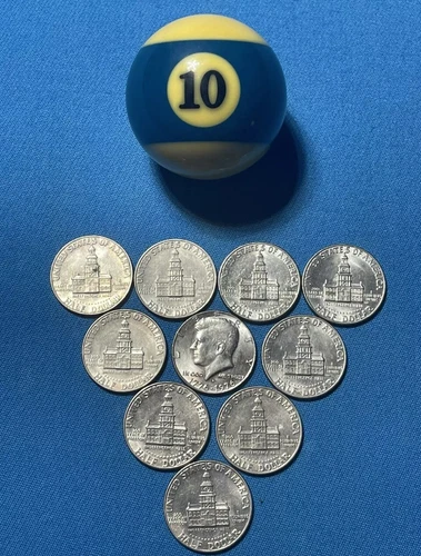 1976 Bicentennial Kennedy Half Dollar Clad - Lot of 10 Coins - Good Condition