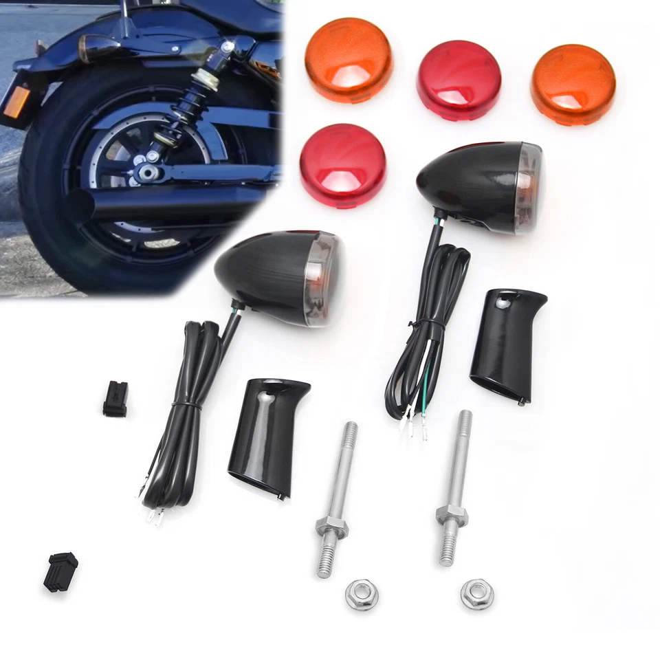 Black Rear Turn Signal Light bracket For Harley Sportster XL883 XL1200 92-up - Image 2 of 4