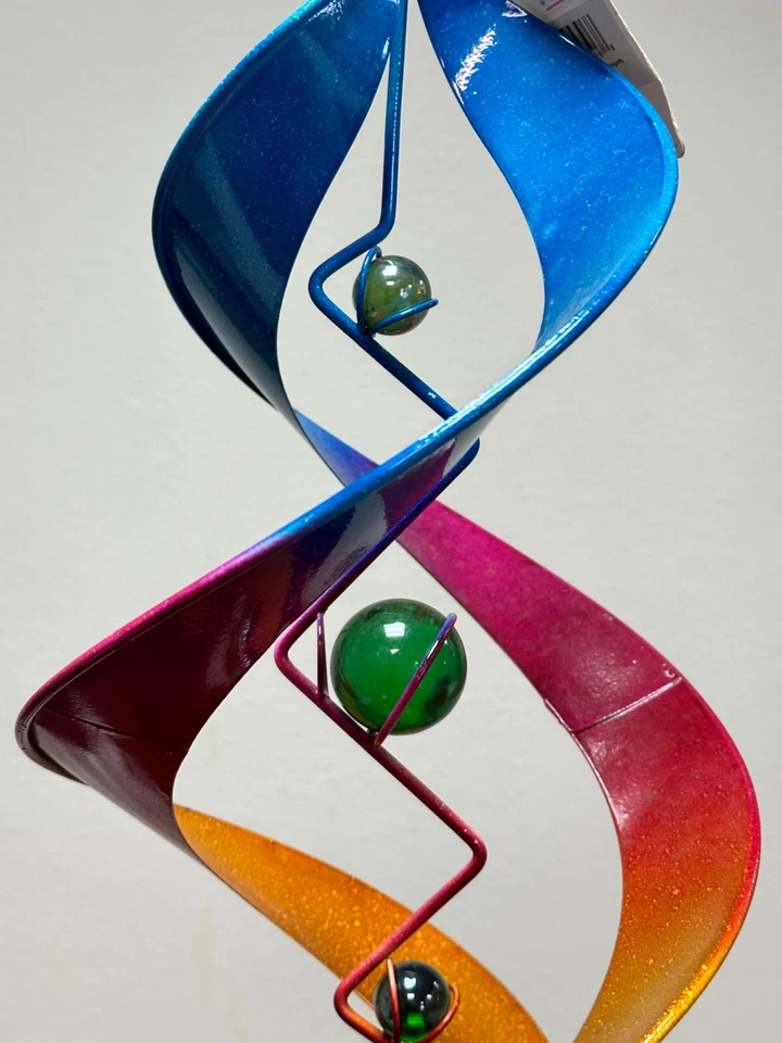 EVERGREEN 47M3841 Giratorio de Viento Colgante Exterior Espiral Metal LIBÉLULA COLORIDO Foto 2 de 4