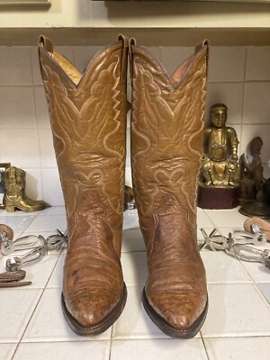 Montana‎ Ostritch Leather Cowboy Boots Men’s Size 9E Shoes Western Montana Vintage Ostrich Leather Western Cowboy Boots Mens 8D  main image 2
