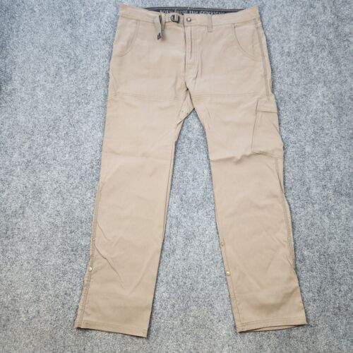 Prana Stretch Zion Pants Mens 38x32 Straight Brown Outdoor Hiking Climbing Cargo