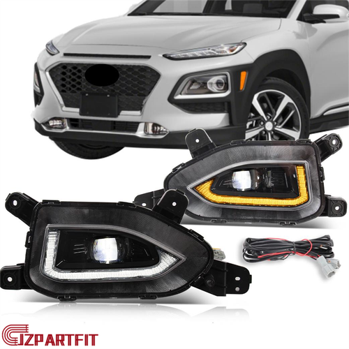 Fits 20182021 Hyundai Kona LED Bumper DRL Daytime Running Fog Lights