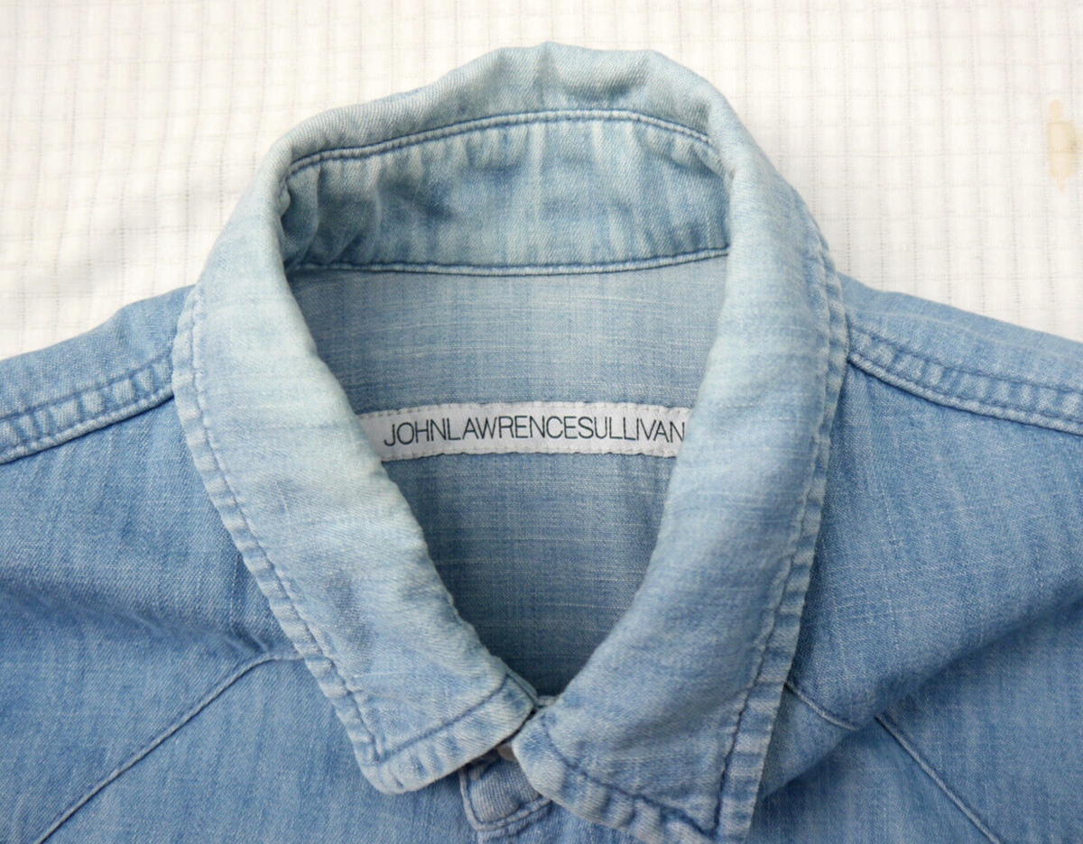 John Lawrence Sullivan 2 Pockets Denim Snap Button Shirt Sz 34 