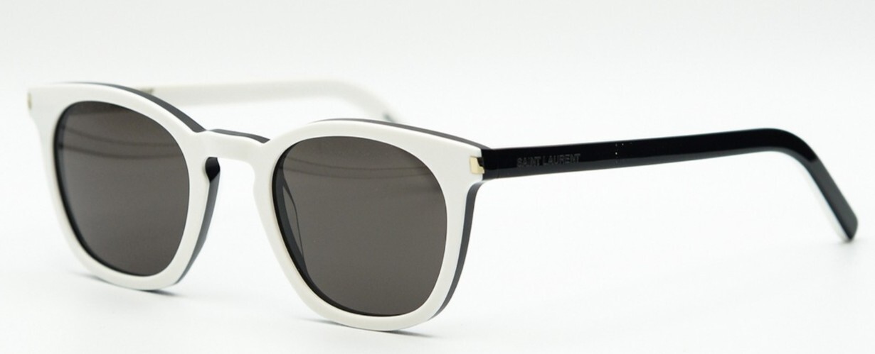 NUOVI Occhiali da sole Saint Laurent SL 28 035 Bianco Nero 49 23 140 Made in Italy