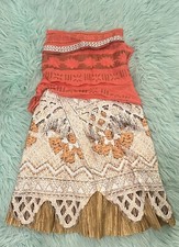 Disney Moana Costume Dress Girls Size 6 Orange Dress Up Halloween NEW
