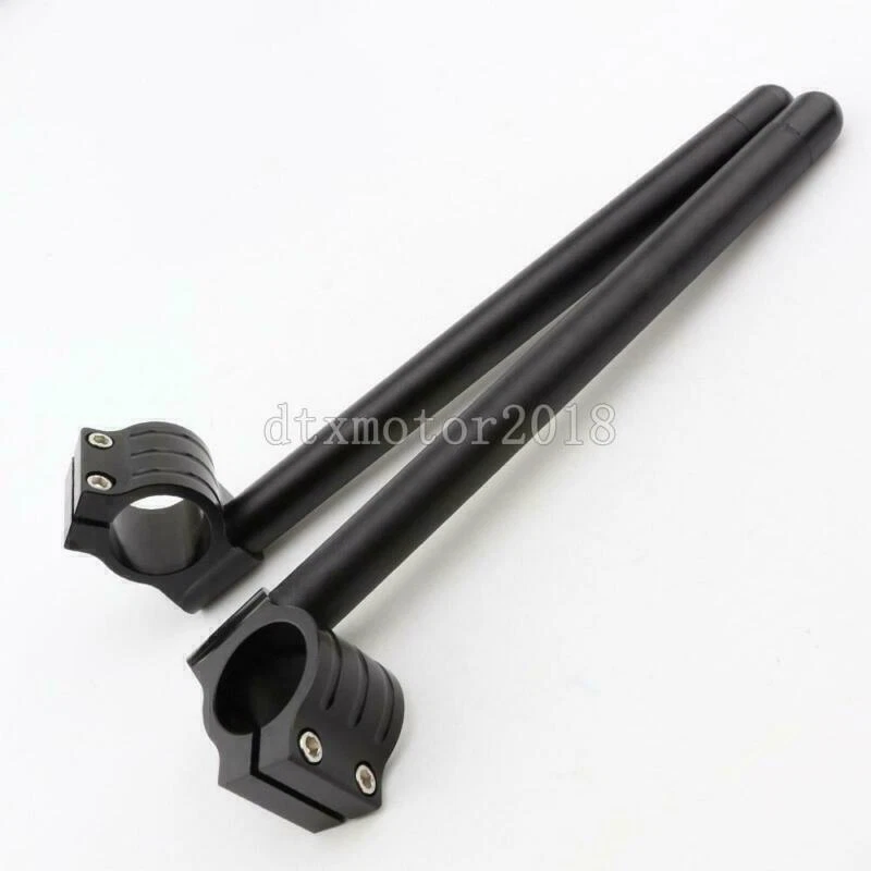 Black 33mm 7/8" Clip-on Handlebars For Suzuki GN250 GS300 GS400 GS425 GS450 - Image 4 of 4