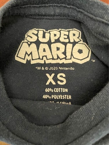 Nintendo Super Mario Graphic Print Get on my level Long Sleeve Shirt Boy Sz XS - Picture 2 of 2