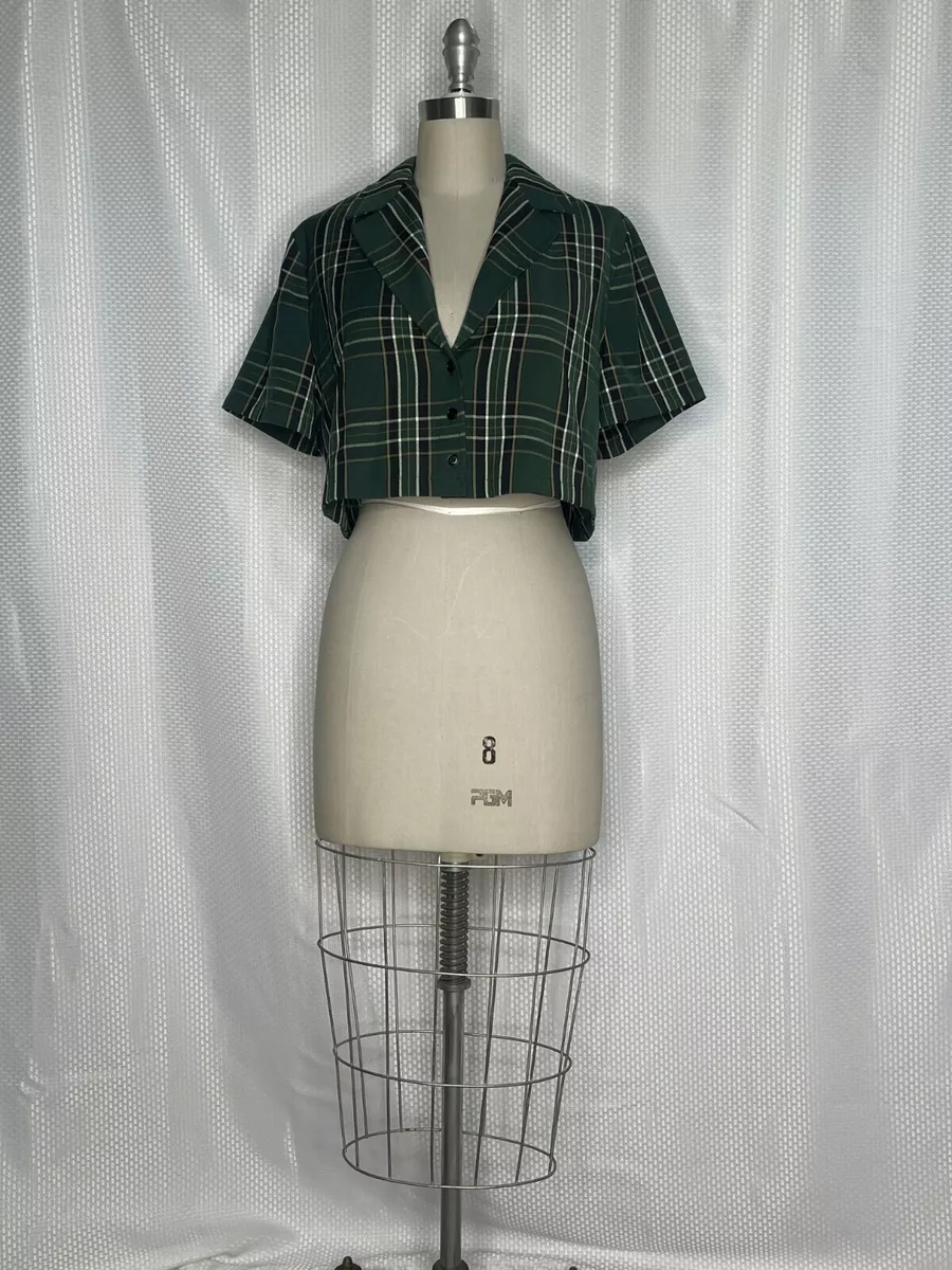 Plaid cropped shop blazer
