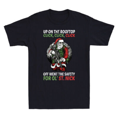 Up On The-Rooftop Click Click Click Off Went The Safety Vintage Men's T-Shirt