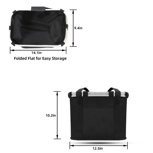 Detachable Bike Basket, Multi-Purpose Bicycle Handlebar Basket for Pet Shopping - 第 6/10 張圖片