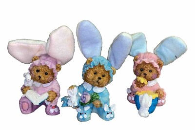 Ks Collection Figurines Rabbit Fuzzy Ears  Easter Bunny Slippers GC  Read!! #330