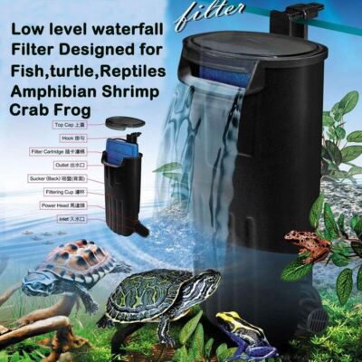 Aquarium Turtle Filter Waterfall Flow Water Clean Pump Bio-Filtration for Reptil