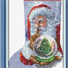 Crafty Claus DIY Needlecrafts: Festive Stocking Embroidery Kit 14CT, 19.328 Inc