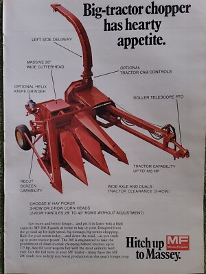 Massey Ferguson Forage Harvester Magazine Advertisement 1970's
