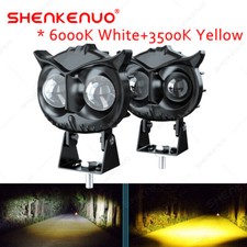 2x Led Work Light Pods White Yellow Spot Fog Driving Owl Lamp Off Road Truck 4wd 2x Led Work Light Pods White Yellow Spot Fog Driving Owl Lamp Off Road Truck 4wd