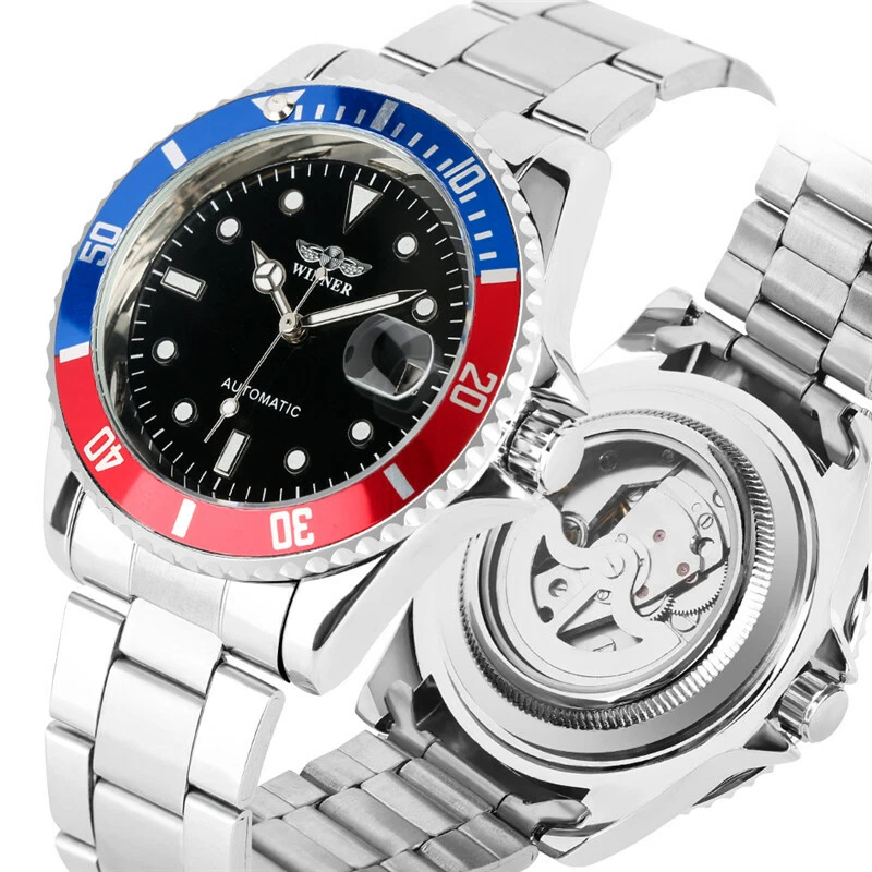 WINNER Luminous Hands Stainless Steel Band Men Automatic