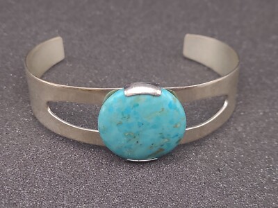 Signed DTR Jay King .925 Sterling Silver Turquoise Cuff Bracelet 7-1/4''