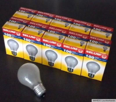 Set 10x Glühlampe Glühbirne Lampe AGL E27 E 27 240V 100W 100 W matt 220V Lampe