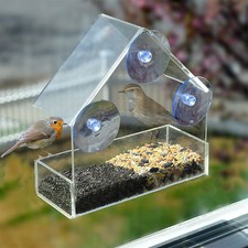 Hanging Clear Window Vieving Bird Feeder Garden Table Seed Peanut
