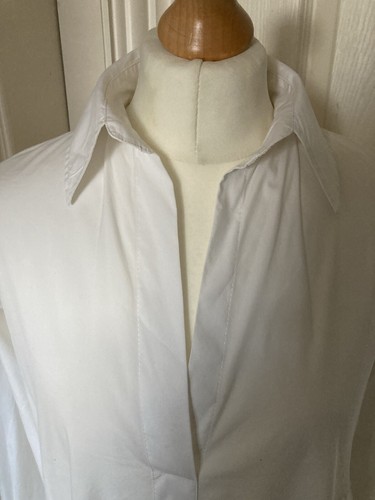 ZARA Women’s White Shirt Dress S Oversized Cotton Asymmetrical High Low Long Top - Picture 5 of 17
