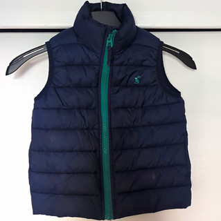 Joules Unisex Kids Navy/Green Puffer Gilet 3 4 Years Sleeveless Full Zip