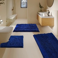 Bathroom Rugs Sets 3 Piece, Super Soft Absorbent Bath mat Set,with U-Shaped T...