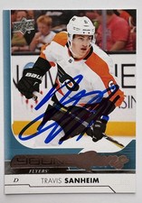 TRAVIS SANHEIM SIGNED YOUNG GUNS ROOKIE AUTOGRAPH PHILADELPHIA FLYERS