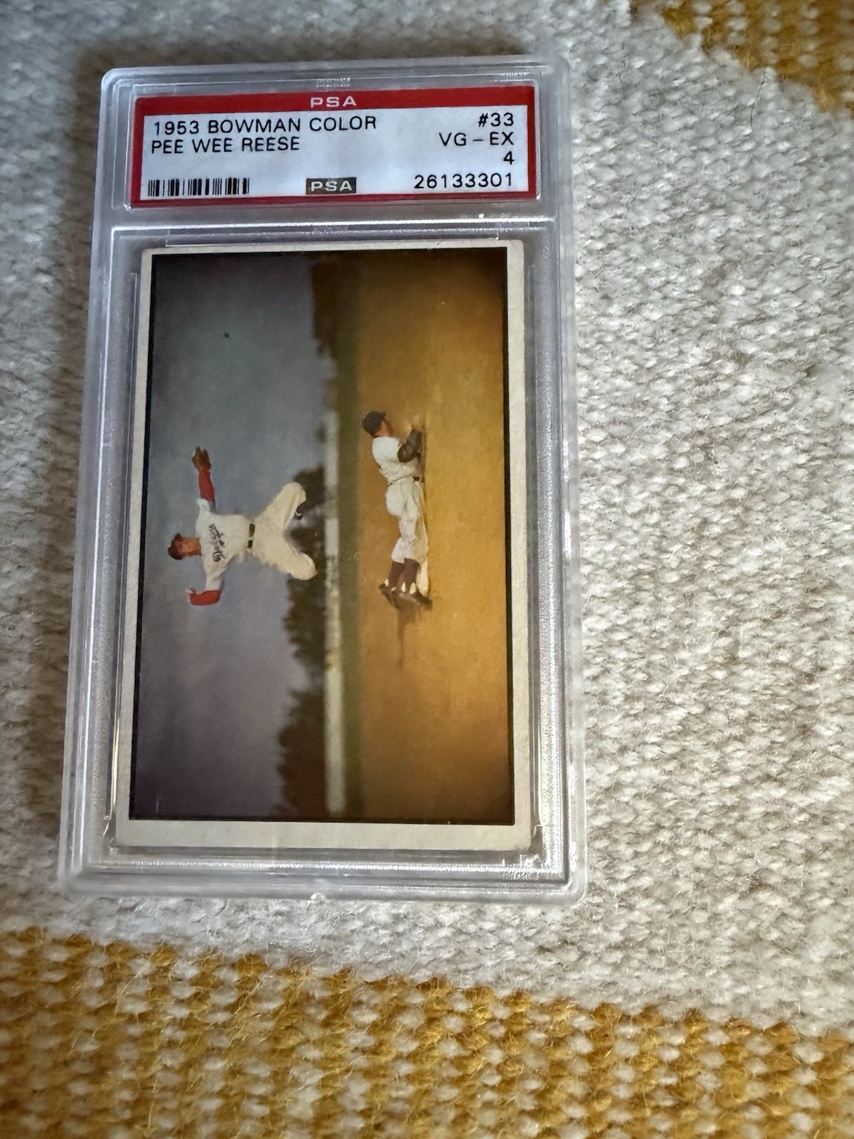 1953 Bowman Color - Pee Wee Reese #33 HOF Dodgers PSA 4 VG-EX